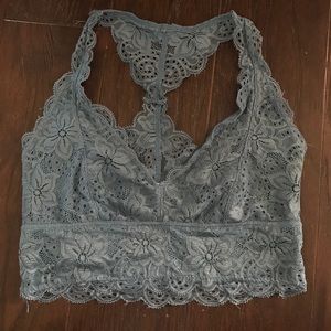 Lace Bralette- gorgeous blue, size medium!